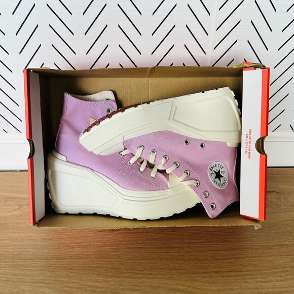 ❤️Converse Chuck 70 De Luxe Wedge Hi Sz 9 Womens Shoes Purple Sneakers A07584C - Picture 9 of 12